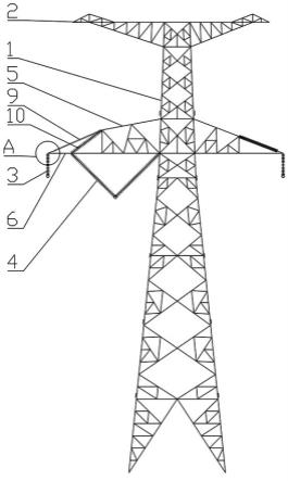 导线水平排列半复合绝缘横担输电塔的制作方法