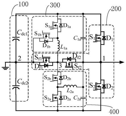 零电压转换T型中点箝位三电平逆变器及开关控制时序