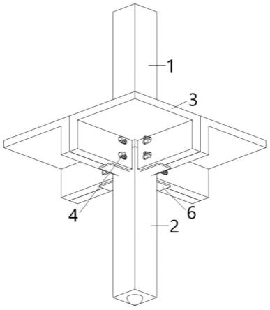 一种采用钢楔连接的梁板柱装配式十字节点