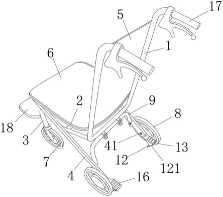 一种折叠轮椅的可站立脚踏装置的制作方法