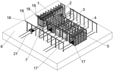 一种空中平移式输送设备及应用到该设备的喷涂工艺方法与流程