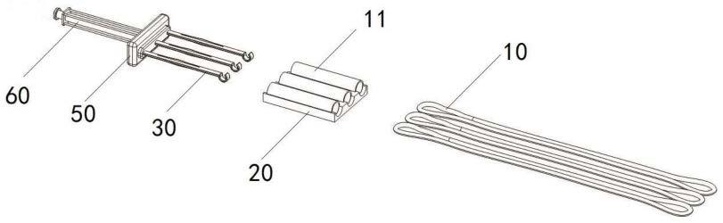 一种蓄电池提手绳套管用的工装的制作方法