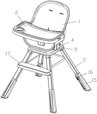 一种可旋转调节角度的儿童餐椅的制作方法