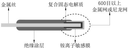 一种复合电解液和由复合电解液制备的铵离子检测探头及其制备方法