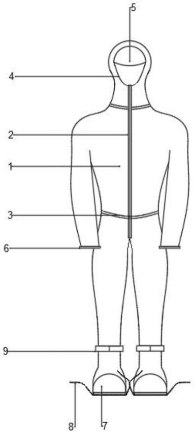 一种带乳胶鞋的连体防护服的制作方法