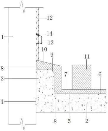 一种核心筒外墙与后浇外框楼板交接缝处防水连接结构的制作方法