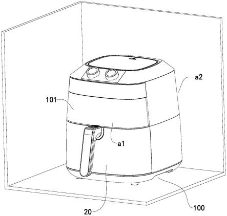 与墙壁保持距离的空气炸锅强制弹出机构的制作方法