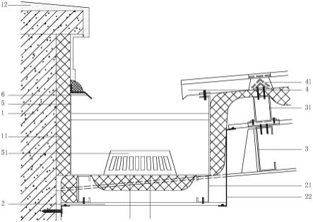 一种压型金属板屋面女儿墙天沟结构的制作方法