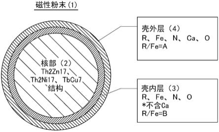 稀土类铁氮系磁性粉末、粘结磁体用复合物、粘结磁体及稀土类铁氮系磁性粉末的制造方法与流程