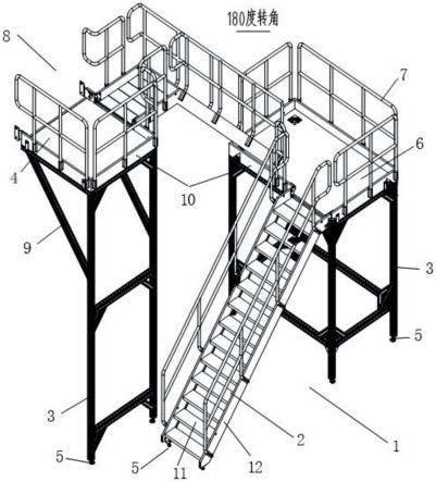 塔架入口斜梯的制作方法