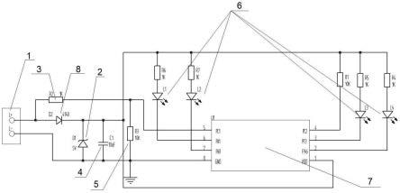一种简易两线控制多颗灯指示电路系统的制作方法