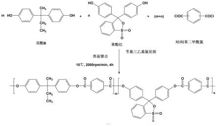 一种双酚B/苯酚红型共聚芳酯材料薄膜的制备方法