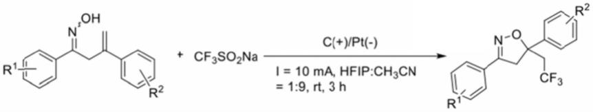 一种电化学氧化合成含氟异噁唑衍生物的方法