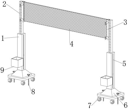 一种便于收球和更换排球网的排球架
