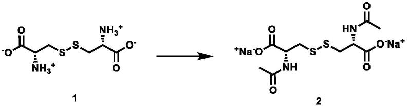 在氢氧化钠存在下从甲醇中的胱氨酸和乙酰氯制备N,N’-二乙酰基-L-胱氨酸二钠盐的方法与流程