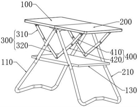 1.本实用新型属于折叠桌技术领域,具体为一种户外用携带便捷的方桌.