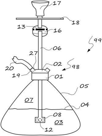 水烟斗,也称为水烟壶或水烟筒,通常包括水容器(即所谓的碗)和紧固在水