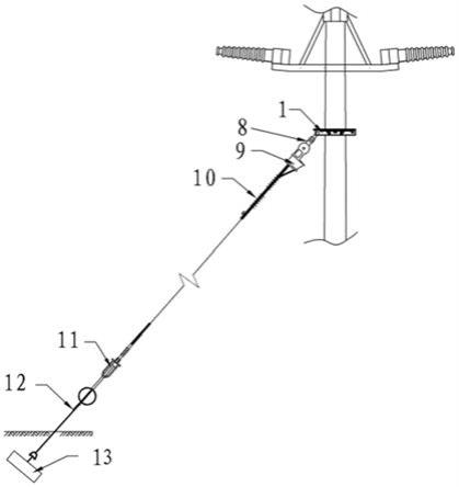 適用於10kv配電線路杆塔的防風緊固拉線裝置及安裝方法