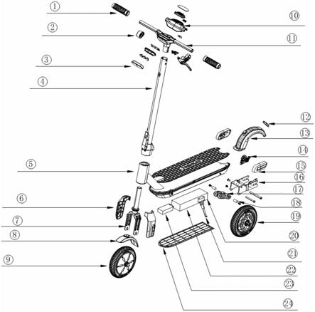 一种双重弹簧减震的电动折叠滑板车的制作方法
