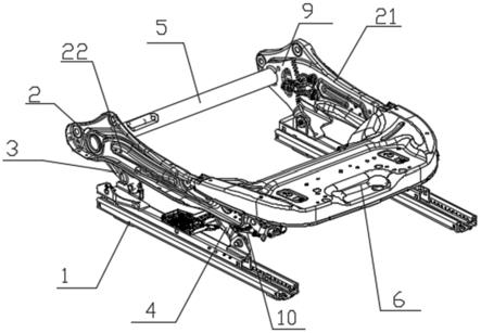 有的汽車零重力座椅在滑軌中間增加撐杆結構用於調節坐墊傾斜角度