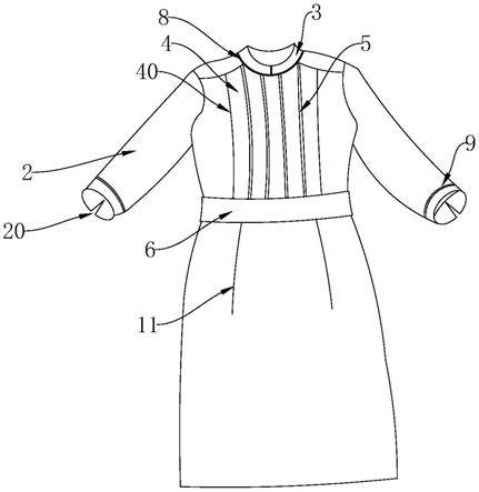 本实用新型涉及服装生产技术领域,尤其涉及一种航空空乘制服.