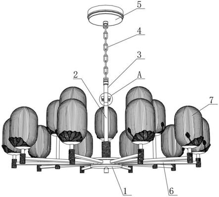 一种荷塘月色主体吊灯的制作方法
