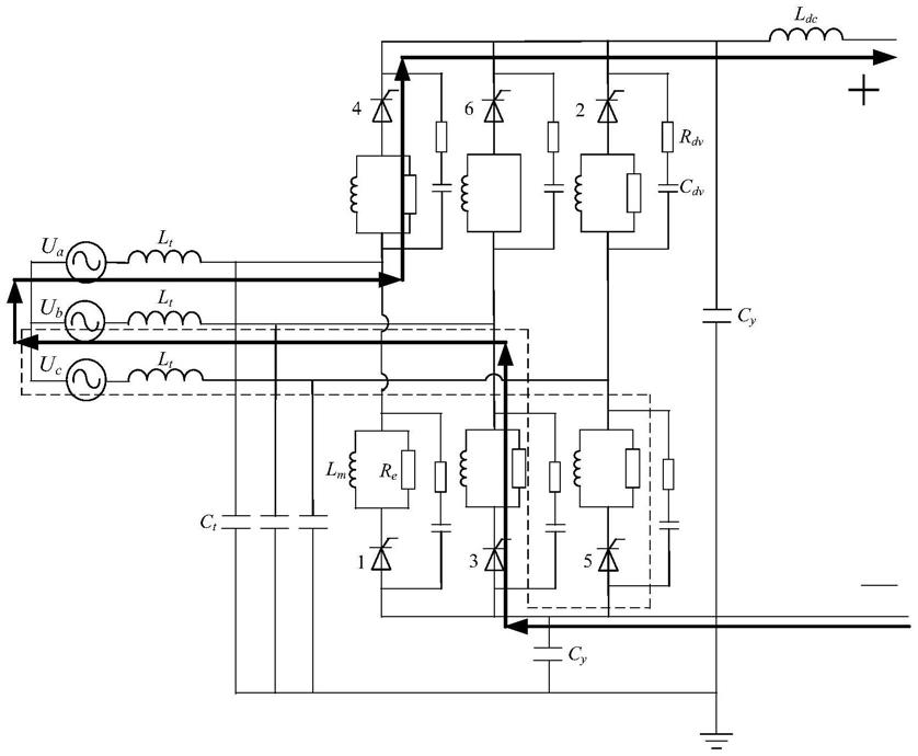 含阳极饱和电抗器的换流阀开通过程电压与电流确定方法