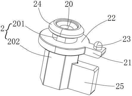 汽车门锁用线扣与壳体固定结构的制作方法