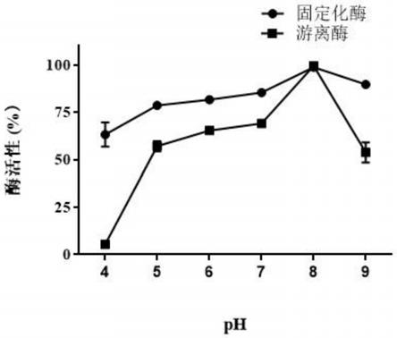 一种利用具有pH响应型的聚合物固定化阿魏酸酯酶的方法