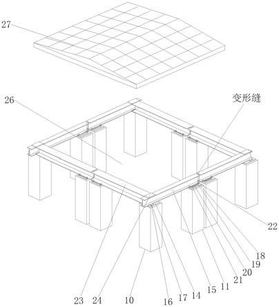 一种建筑采光屋顶钢框架变形缝滑动结构及其施工方法与流程