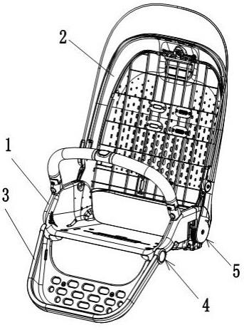 一种靠背折叠联动解锁脚踏折叠的婴儿车座兜的制作方法