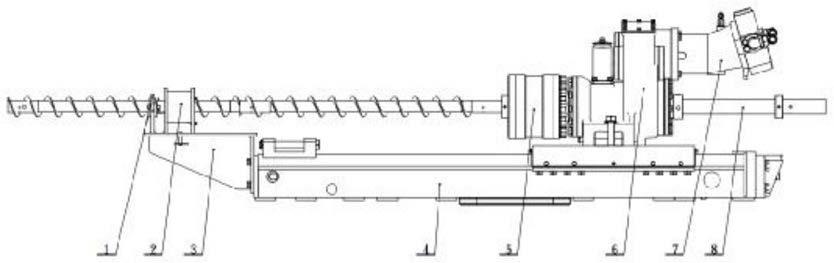 一种使用高效螺旋钻杆的深孔钻车主机结构的制作方法