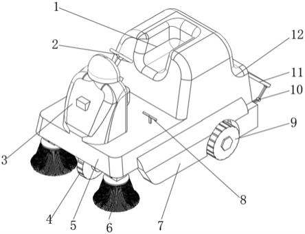 扫地车结构图图片