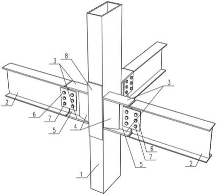 方钢管梁柱连接节点图片