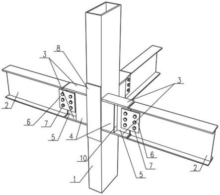 方钢管梁柱连接节点图片