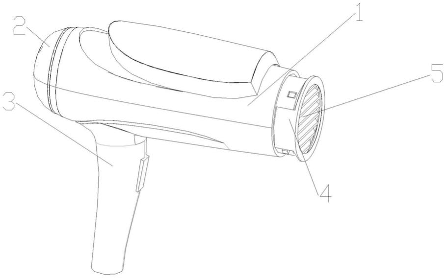 现有的吹风机虽然在型式,款式和大小上有很大的差别,但其基本结构大致