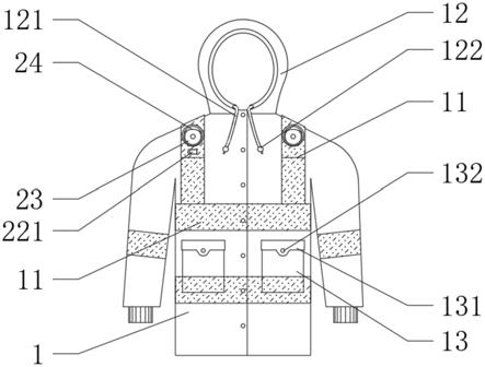 一种带照明灯的太阳能安全环卫服的制作方法