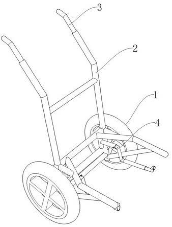 一种可适用于多口径的花盆搬运手推车的制作方法