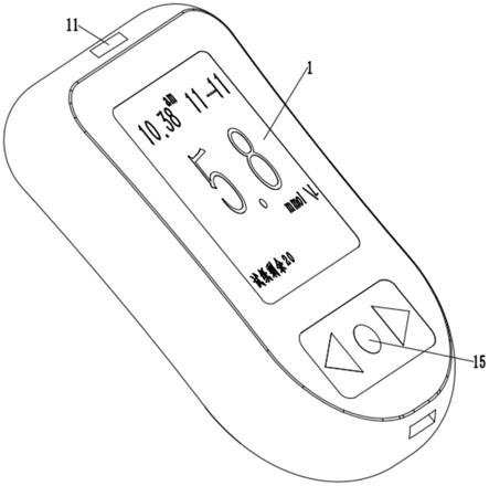 本实用新型涉及血糖检测设备技术领域,具体是一种血糖仪.背景技术:2.