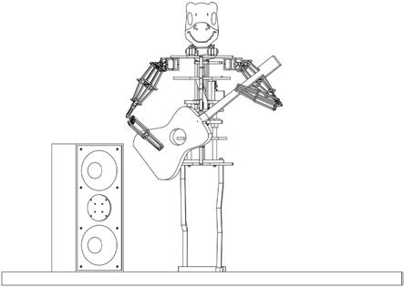 一种仿真弹奏贝斯的模型恐龙