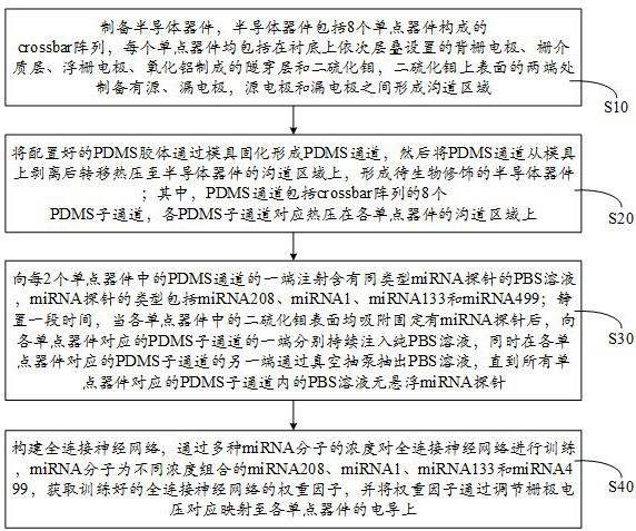 一种基于miRNA检测的二维材料半导体传感器制备方法与流程