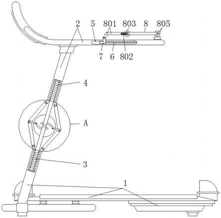一种可调试跑步机支撑架的制作方法