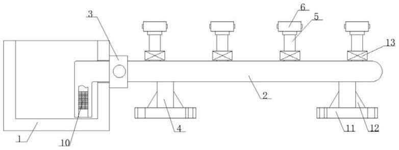 一种外堆场喷淋管道及旋转接头的安装结构的制作方法