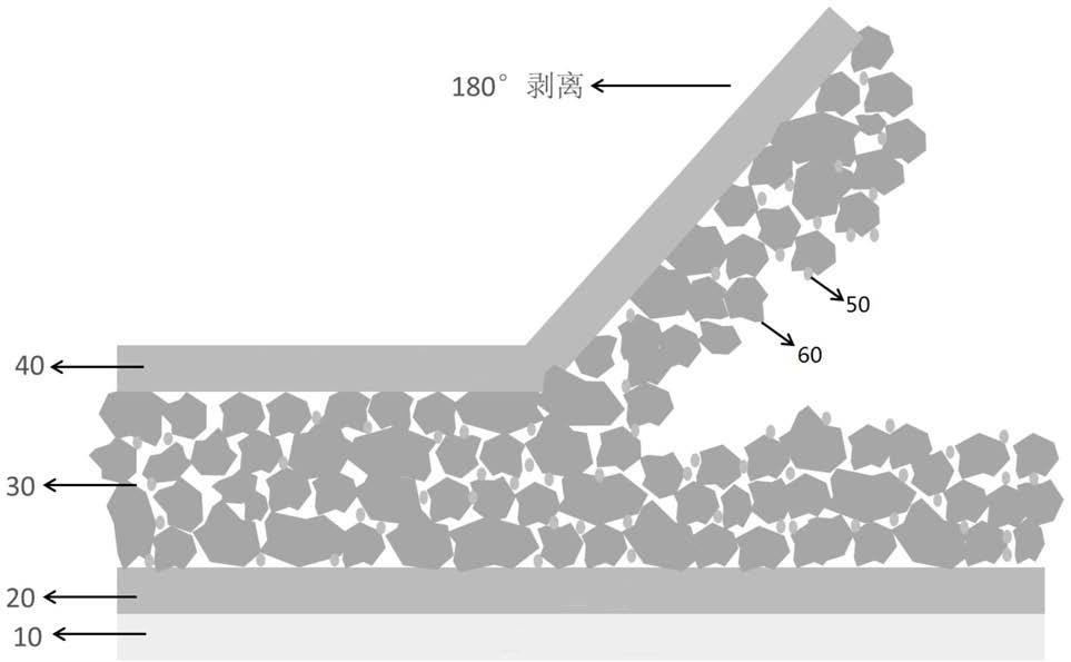 一种锂电池极片中粘结剂对活性材料粘接力的测试方法与流程