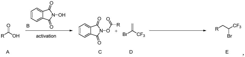 一种脂肪羧酸脱羧合成三氟甲基烷基溴的方法
