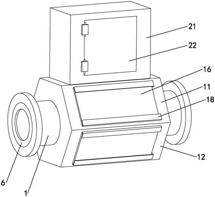磁场时感生的电动势来测量导电流体流量的一种仪器,电磁流量计的结构