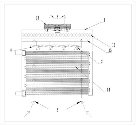 一种蒸发式冷凝器用势能转换喷淋系统及工作方法与流程