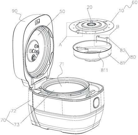 可拆盖、上盖以及烹饪器具的制作方法