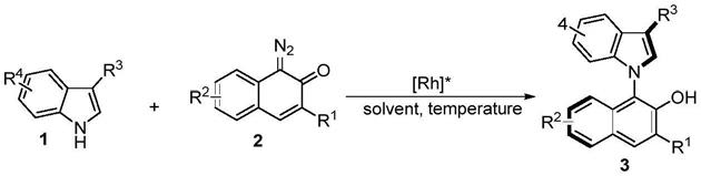 一种构建碳-氮轴手性吲哚-萘酚联芳基化合物的方法