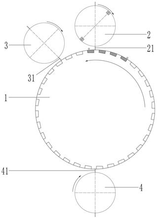 转鼓与中插辊配合结构的制作方法